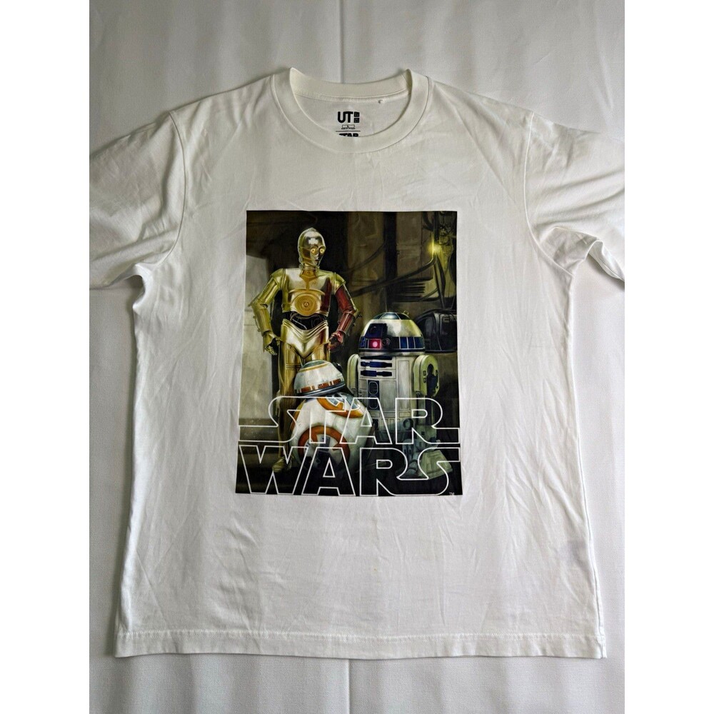 Uniqlo UT Men's L Regular Crew Neck Short Sleeve White Star Wars Graphic Tee